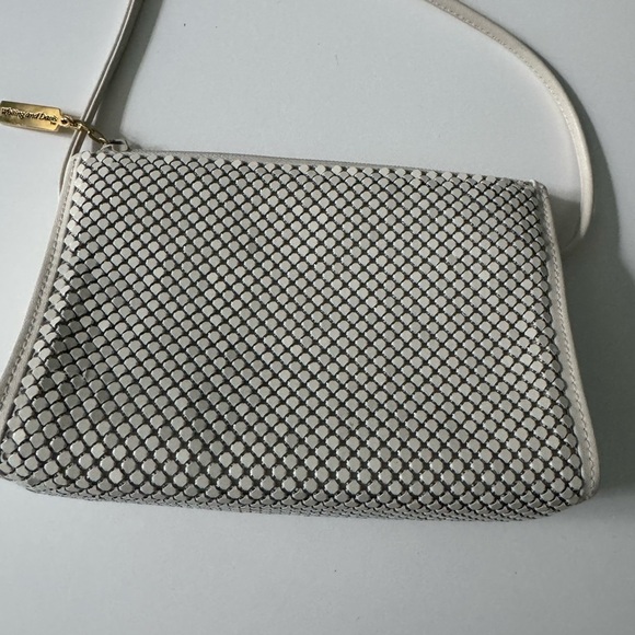 Whiting & Davis Vintage Cream Mesh Crossbody / Clutch purse - Picture 7 of 15